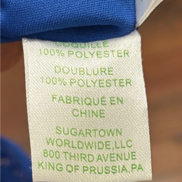 Lilly Pulitzer Topanga Sapphire Blue Wavy Knit Lace Dress Sz Medium 3/4 Sleeve - Picture 8 of 8